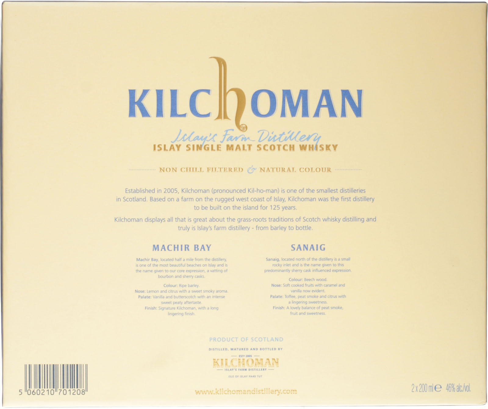 Kilchoman SET Machir Bay & Sanaig mit 2 x 0,2 Liter aus