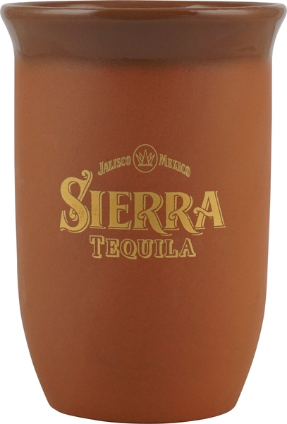 goldenes Logo NEU Markenglas Sierra Tequila Terracotta Becher