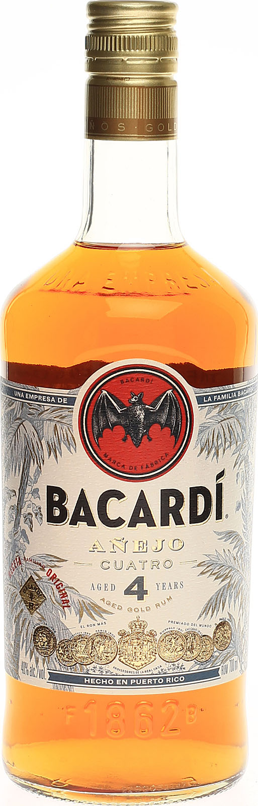 Bacardi Anejo Cuatro 4 Jahre, zum Mixen oder pur ein Ge