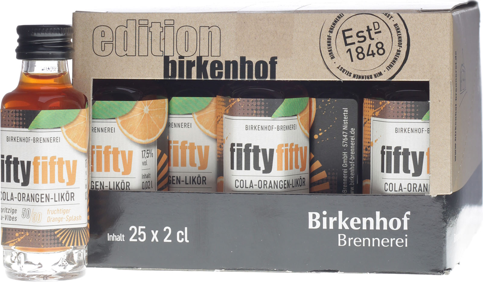 Birkenhof fiftyfifty Cola Orangen Likör bei uns kaufen.