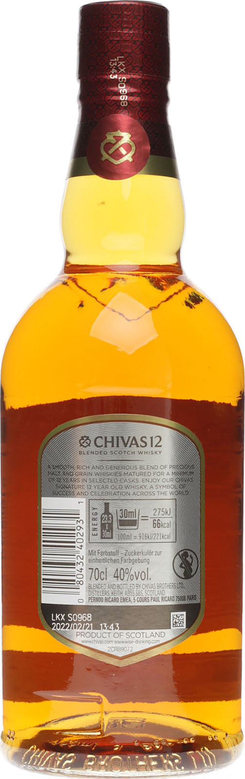 Chivas Regal Premium Scotch (12 Jahre) 0,7 Liter 40% Vol.