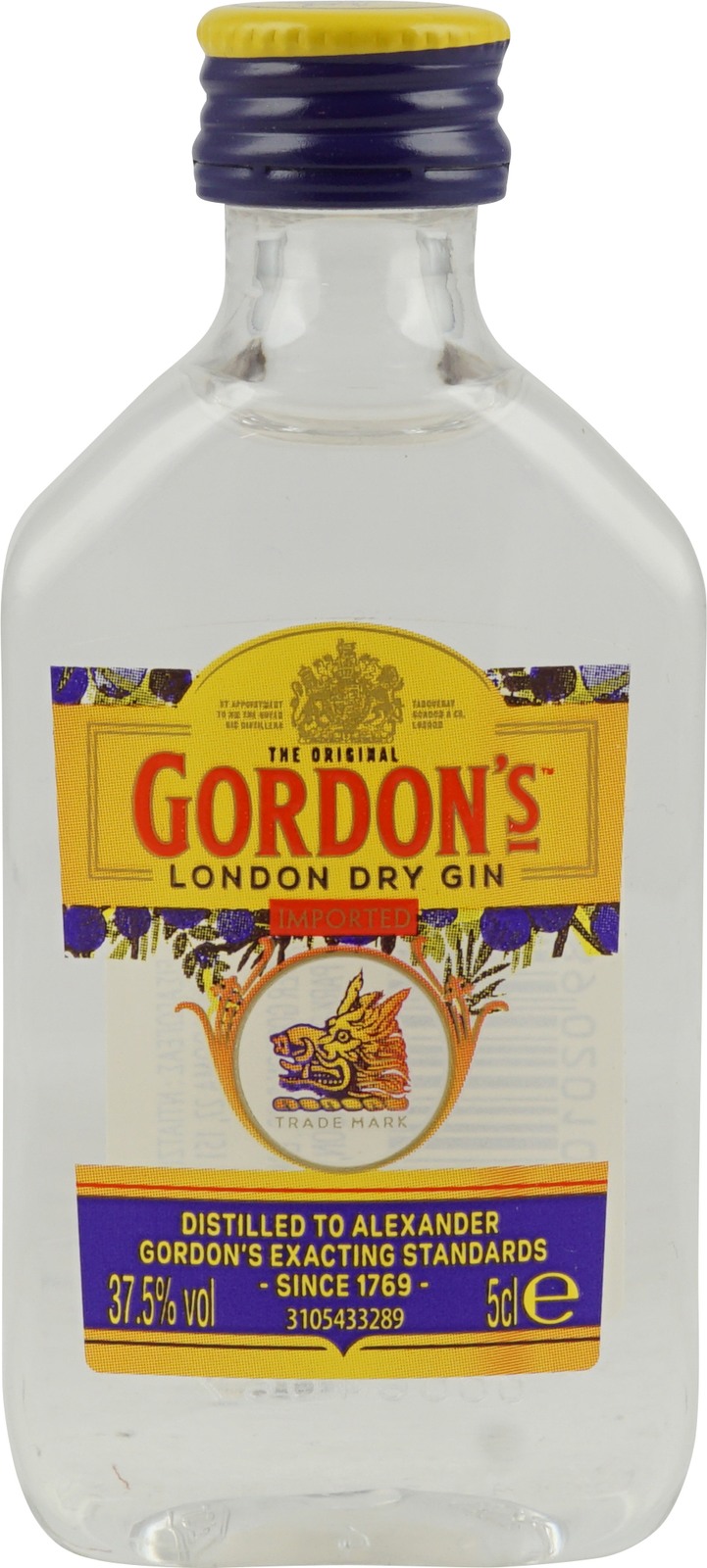 Gordons London Dry Gin 0,05 Liter mit 37,5 % Vol. im Sh