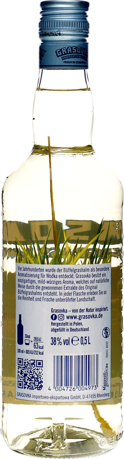 Grasovka Bison Grass Vodka 0,5 Liter 38 Vol.