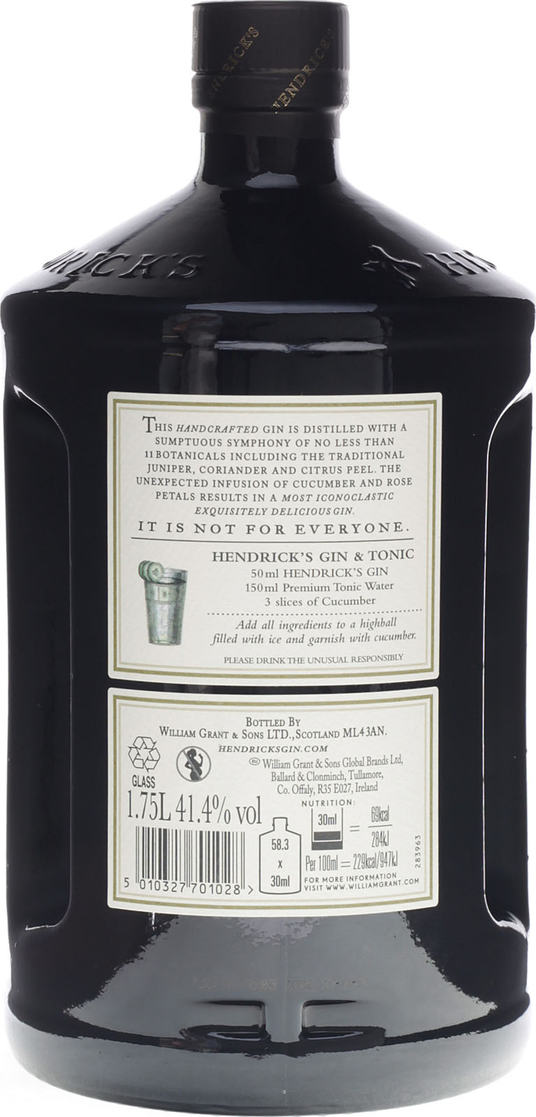 Hendricks Gin in der großen 1,75 Liter Flasche kaufen.
