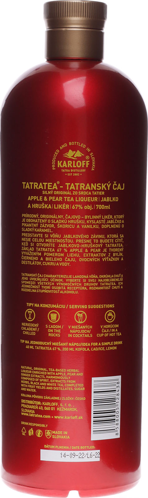 Karloff Tatratea Apfel und Birne Likör 0,7 Liter bei un