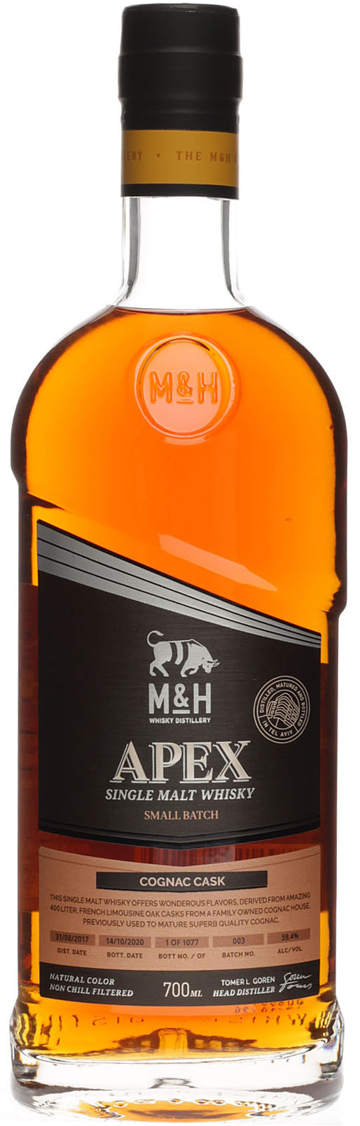 Milk & Honey Single Malt Whisky APEX Cognac cask fini
