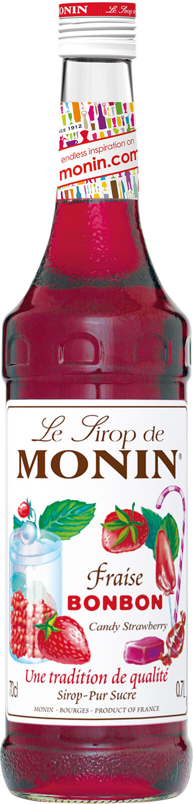 Monin Fraise Bonbon (Erdbeer Bonbon) Sirup 0,7 Liter kaufen.