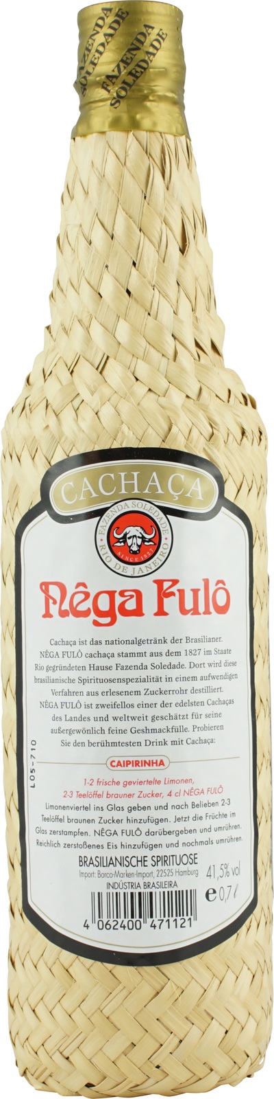 Nêga Fulô Cachaca 0,7 Liter 41%