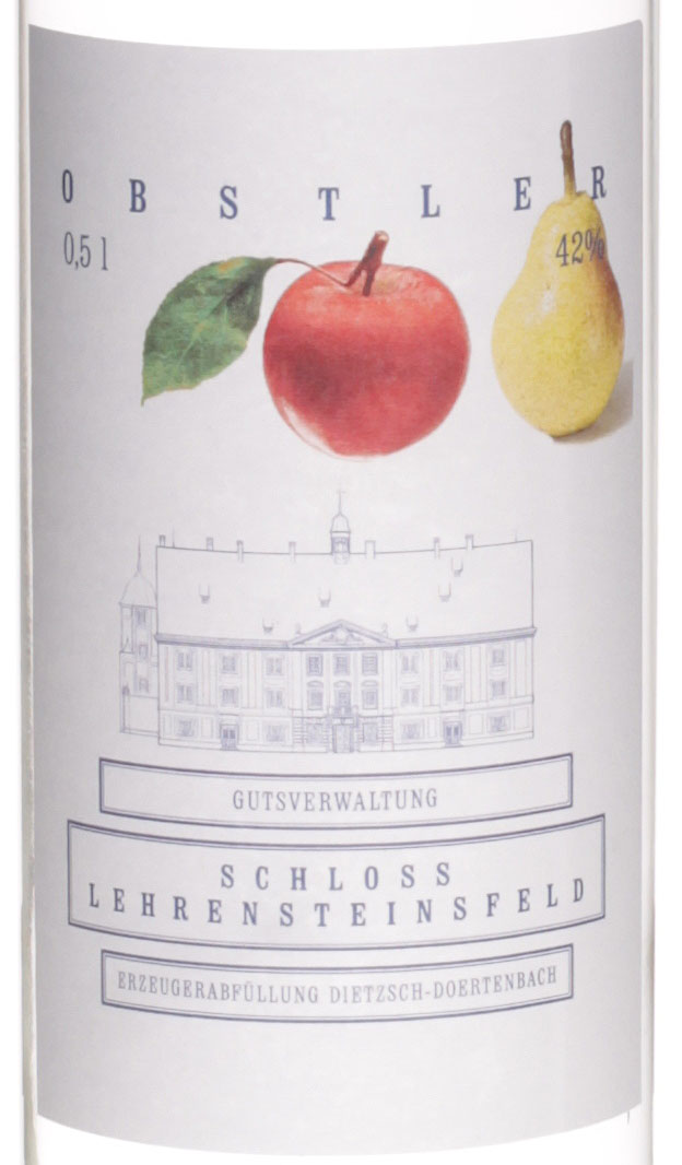 Schoss Lehrensteinsfeld Obstler klarer Obstbrand aus