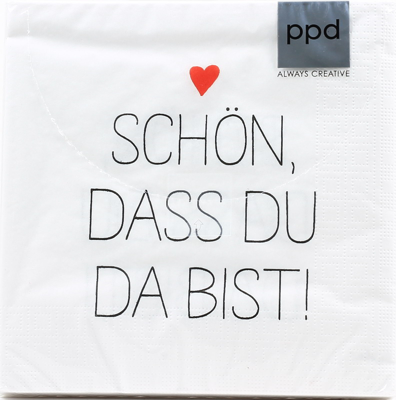 Serviette Schön Dass Du Da Bist Servietten Motiv: Schön, dass du da bist, weiß im Shop