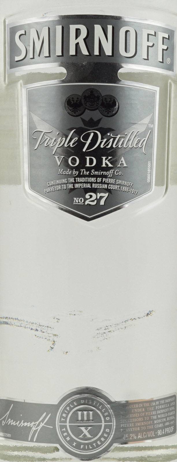Smirnoff Silver Label No. 27 Vodka mit 45 % Vol. und 1,