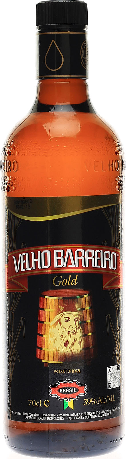Velho Cachaca (3 39% Barreiro Gold Jahre) Liter 0,7 Vol