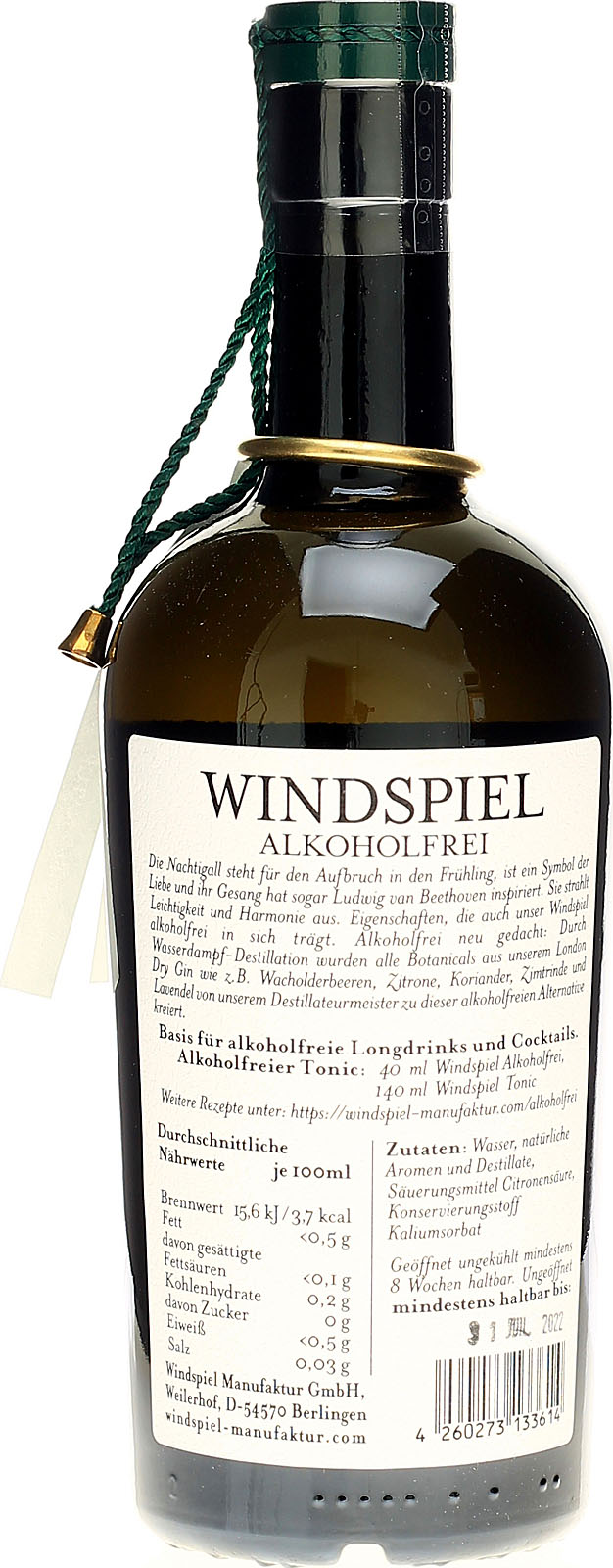 Windspiel Alkoholfrei, deutscher Gin ohne Alkohol