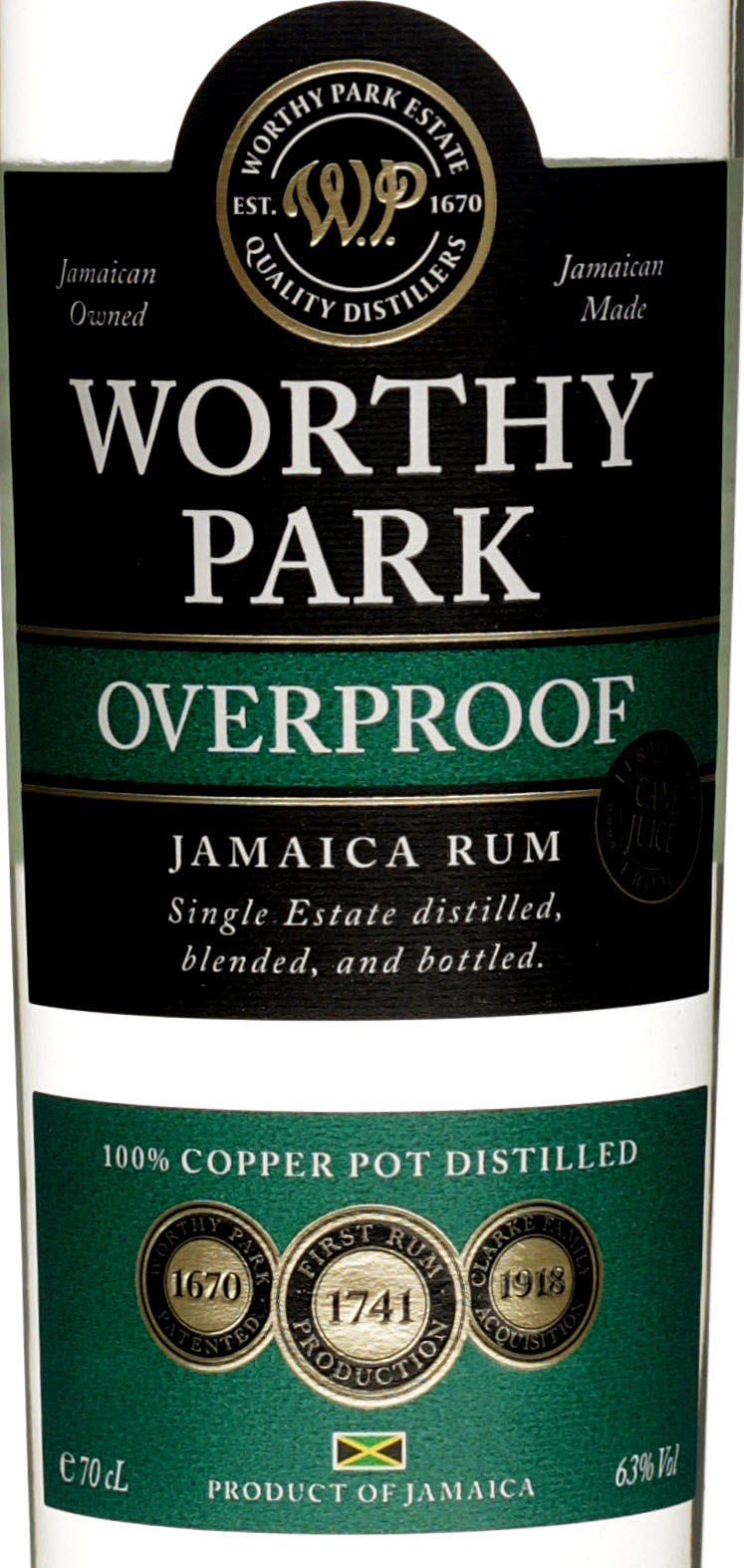 Worthy Park RumBar White Overproof 0,7 l 63 Vol. krä